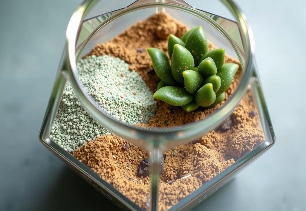 Geschichtete Struktur in einem Terrarium